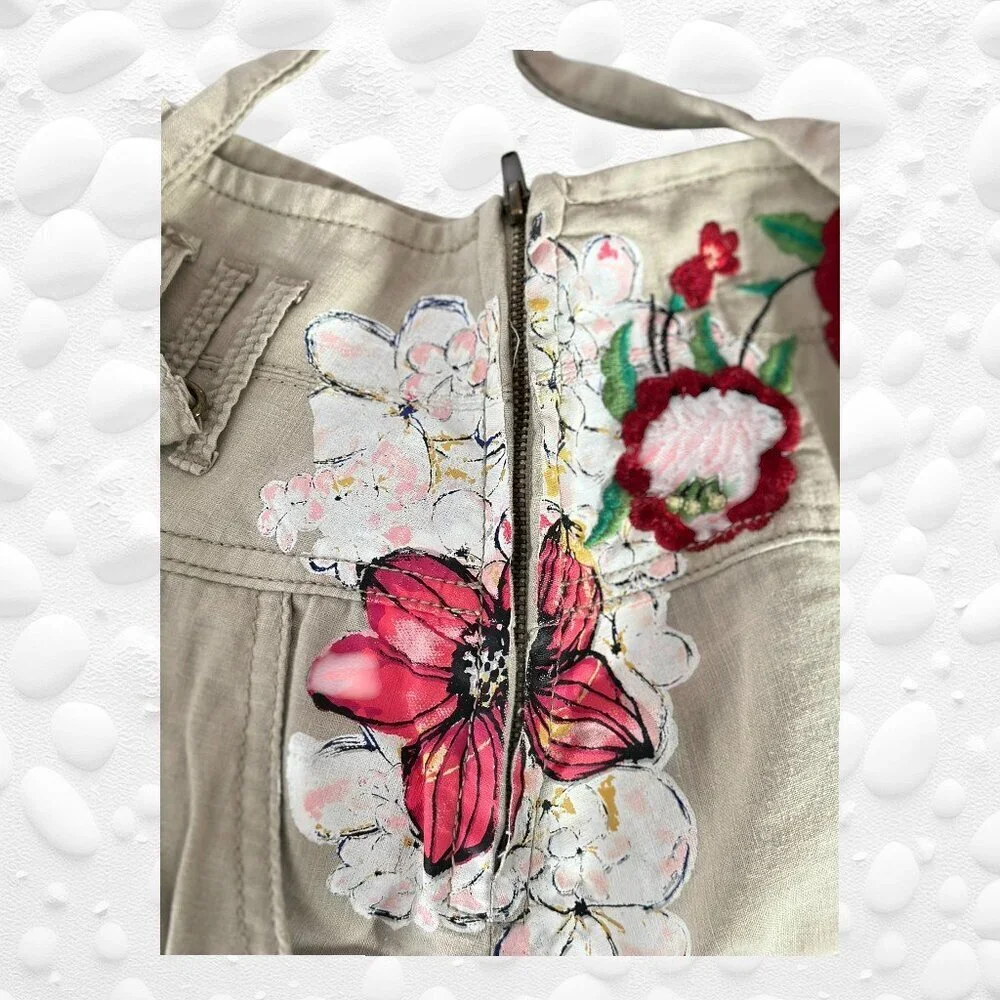 “Beige Butterfly & Bloom Boho Pants – Desigual Size S - 26" waist - Picture 8 of 13